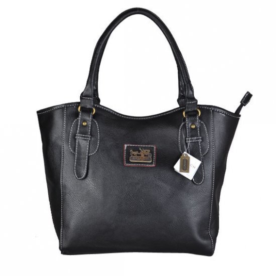Coach North South Logo Medium Black Satchels DWH | Coach Outlet Canada - Click Image to Close